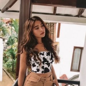 Cow Print Bust Tank Top Crop Top